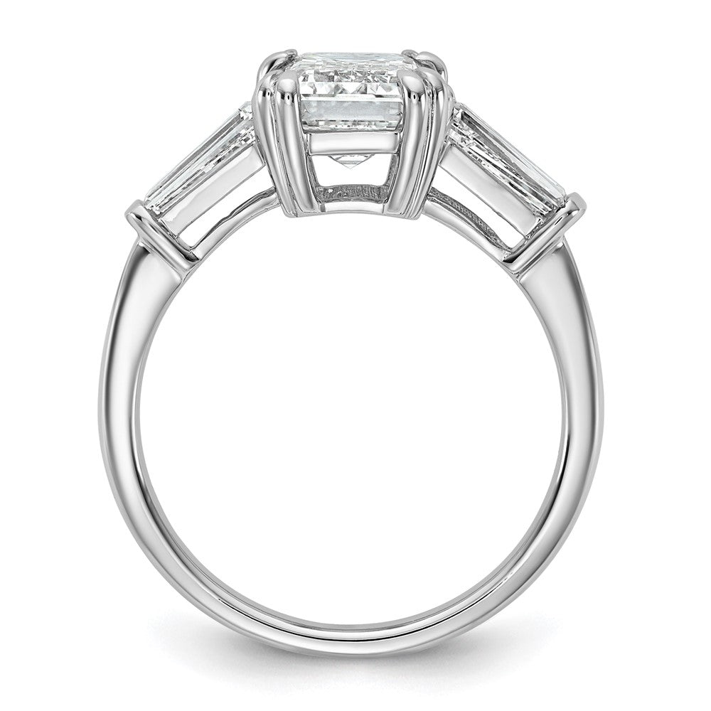 14K Weißgold 7/8ct Im Labor Gezüchtet Diamant Vs+ F+ Smaragd Mittig Halbfassung Eng Ring