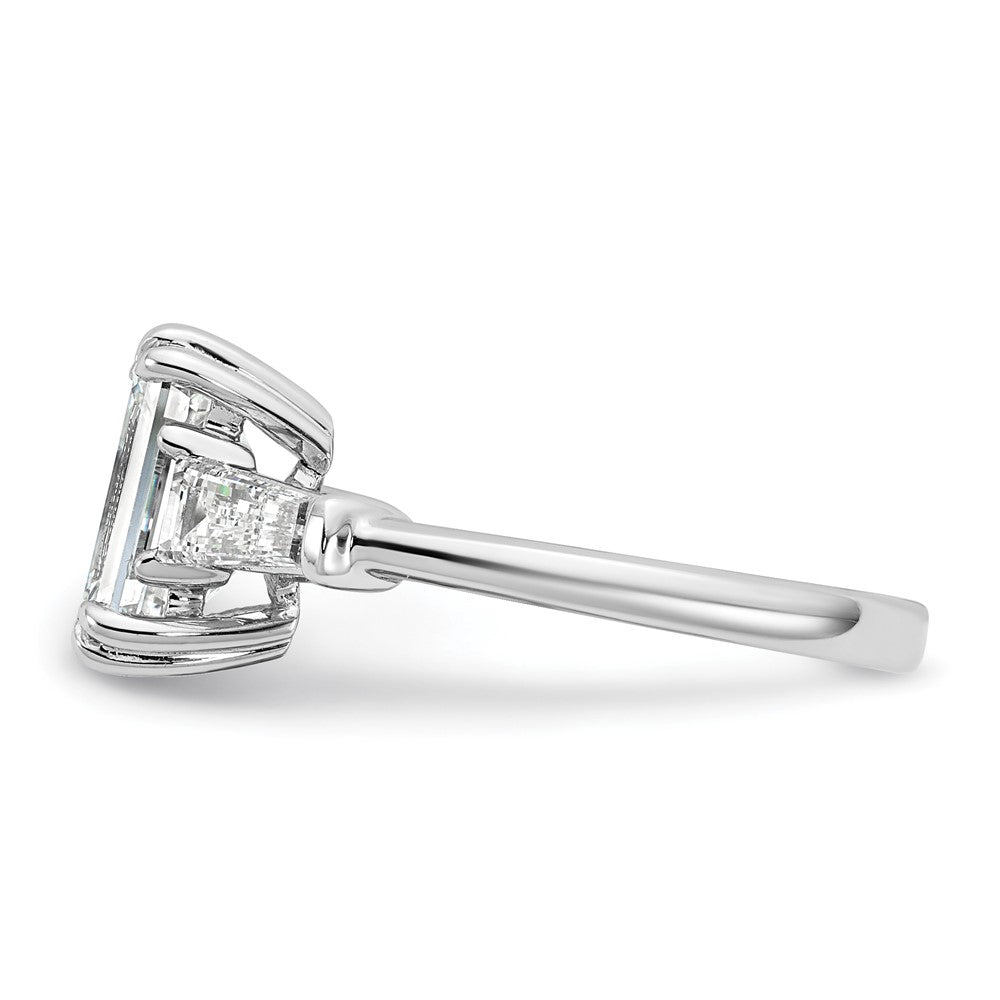14K Weißgold 7/8ct Im Labor Gezüchtet Diamant Vs+ F+ Smaragd Mittig Halbfassung Eng Ring