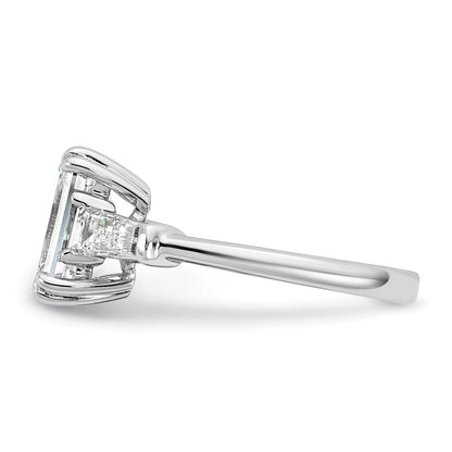 14K Weißgold 7/8ct Im Labor Gezüchtet Diamant Vs+ F+ Smaragd Mittig Halbfassung Eng Ring