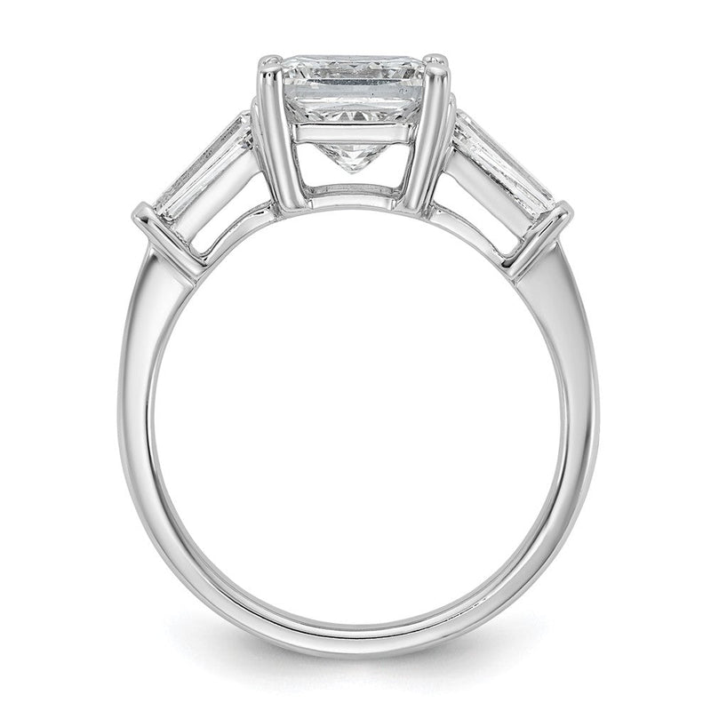 14K Weißgold 2 5/8 Karat Im Labor Gezüchtet Diamant Vs+ F+ Princess und Verjüngt Baguette Komplett Dreistein Verlobungsring