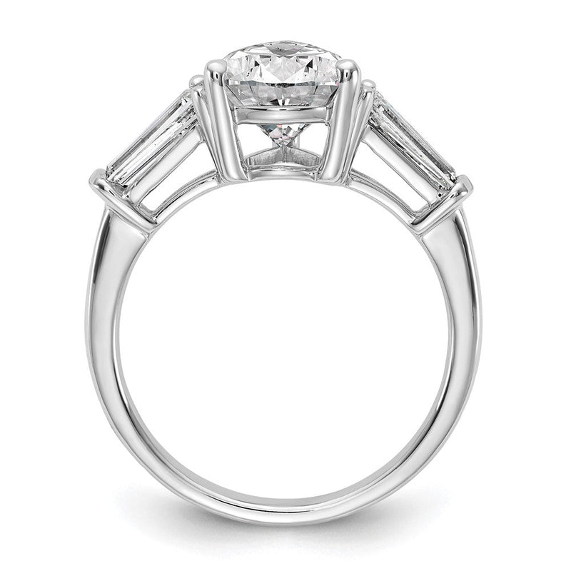14K Weißgold 6 3/4 Karat Zertifiziert Im Labor Gezüchtet Diamant Vs+ G+ Tropfen und Verjüngt Baguette Komplett Dreistein Verlobungsring