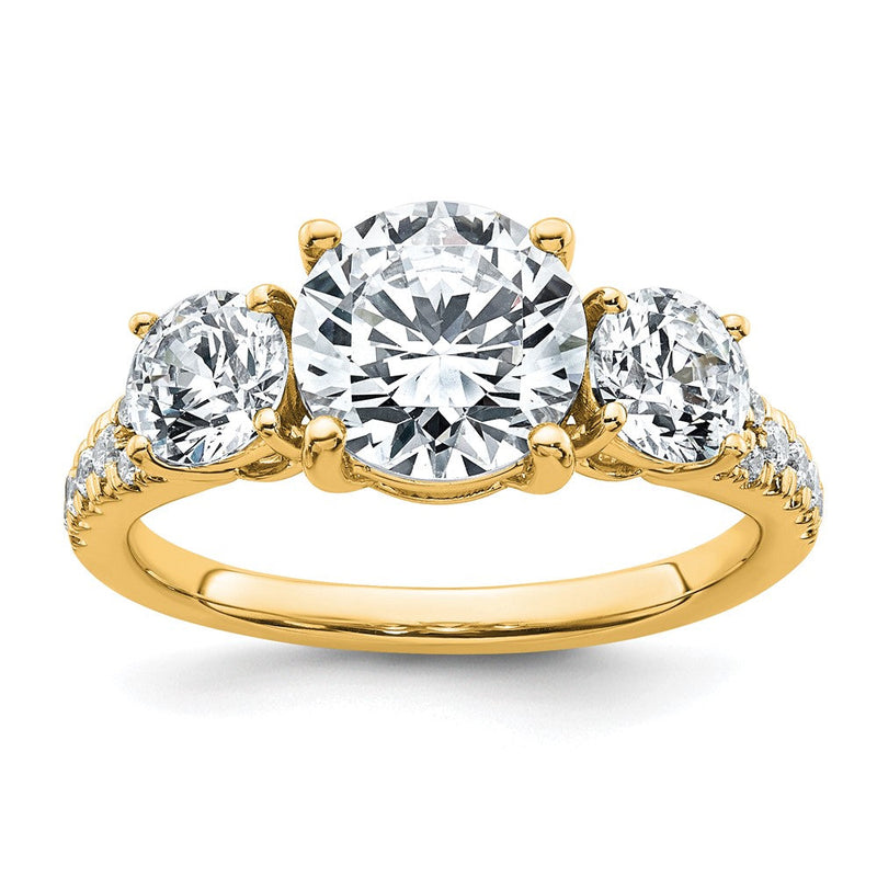 True Origin 14K Gelbgold 2 Karat Im Labor Gezüchtet Diamant Vs+ F+ Komplett Oval Dreistein Ring