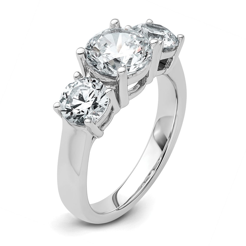True Origin 14K Weißgold 3 Karat Im Labor Gezüchtet Diamant Vs+ F+ Komplett Rund Dreistein Ring
