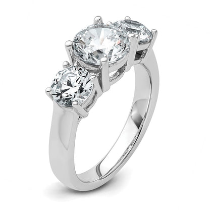 True Origin 14K Weißgold 3 Karat Im Labor Gezüchtet Diamant Vs+ F+ Komplett Rund Dreistein Ring