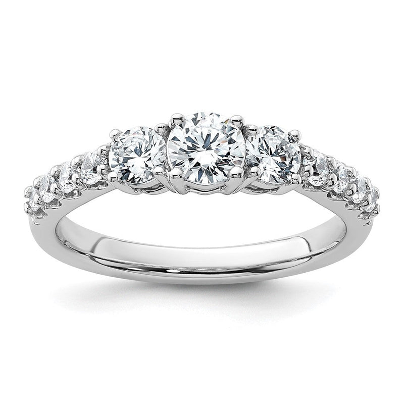True Origin 14K Weißgold 1 Karat Im Labor Gezüchtet Diamant Vs+ F+ Komplett Rund Dreistein Ring