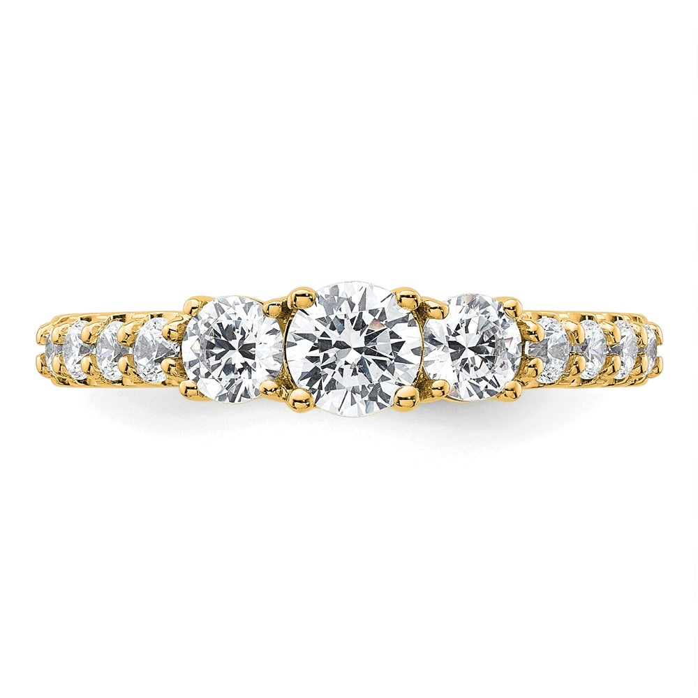 14K Gelbgold True Origin 1 Karat Im Labor Gezüchtet Diamant Vs D E F Komplett Dreistein Ring