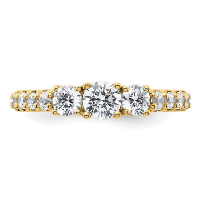 14K Gelbgold True Origin 1 Karat Im Labor Gezüchtet Diamant Vs D E F Komplett Dreistein Ring