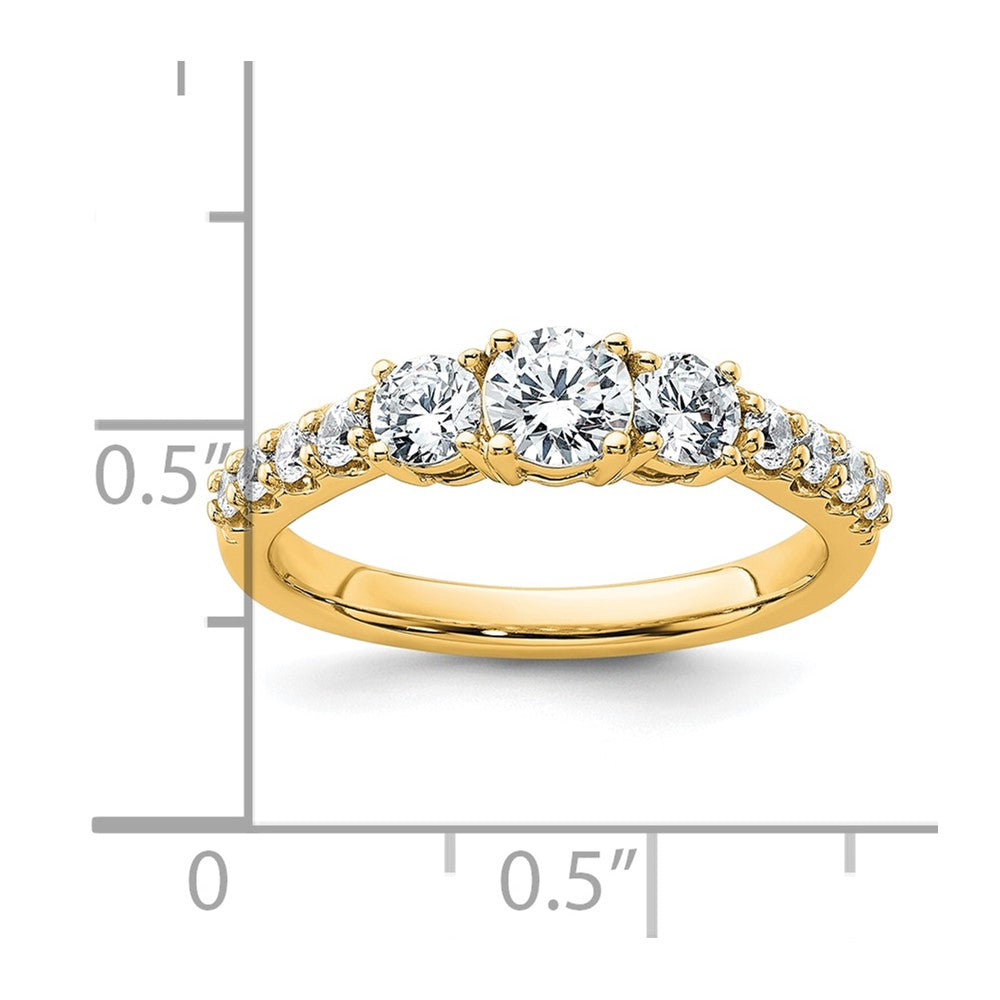14K Gelbgold True Origin 1 Karat Im Labor Gezüchtet Diamant Vs D E F Komplett Dreistein Ring