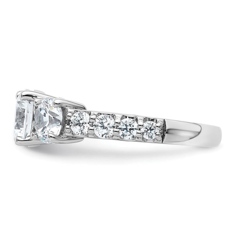 True Origin 14K Weißgold 3 Karat Im Labor Gezüchtet Diamant Vs+ F+ Komplett Rund Dreistein Ring