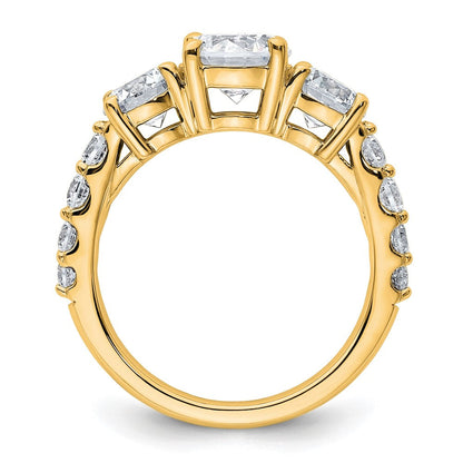 True Origin 14K Gelbgold 3 Karat Im Labor Gezüchtet Diamant Vs+ F+ Komplett Rund Dreistein Ring