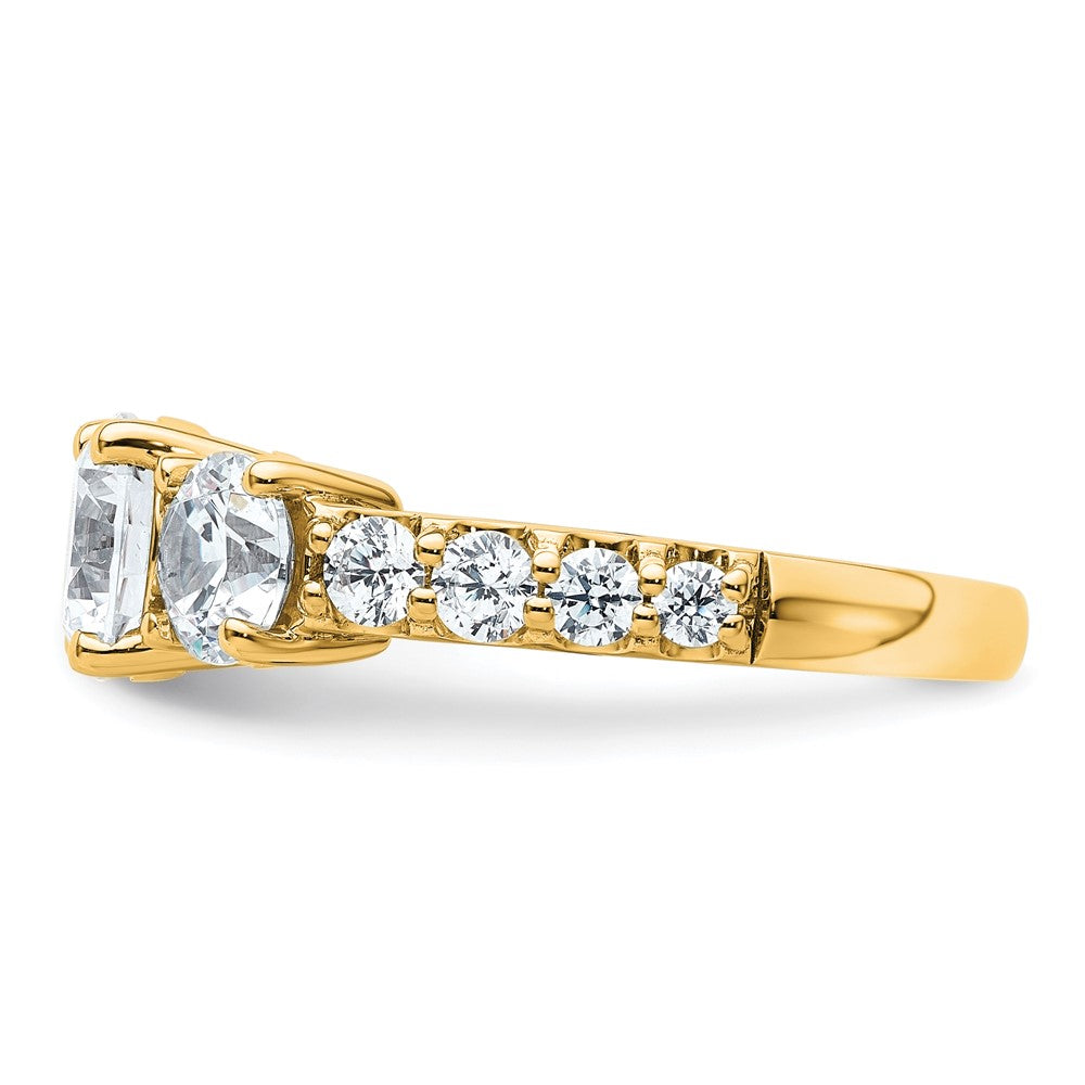 True Origin 14K Gelbgold 3 Karat Im Labor Gezüchtet Diamant Vs+ F+ Komplett Rund Dreistein Ring