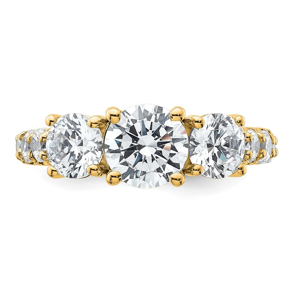 True Origin 14K Gelbgold 3 Karat Im Labor Gezüchtet Diamant Vs+ F+ Komplett Rund Dreistein Ring
