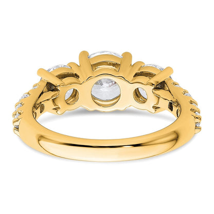 True Origin 14K Gelbgold 3 Karat Im Labor Gezüchtet Diamant Vs+ F+ Komplett Rund Dreistein Ring