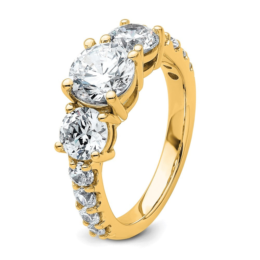 True Origin 14K Gelbgold 3 Karat Im Labor Gezüchtet Diamant Vs+ F+ Komplett Rund Dreistein Ring
