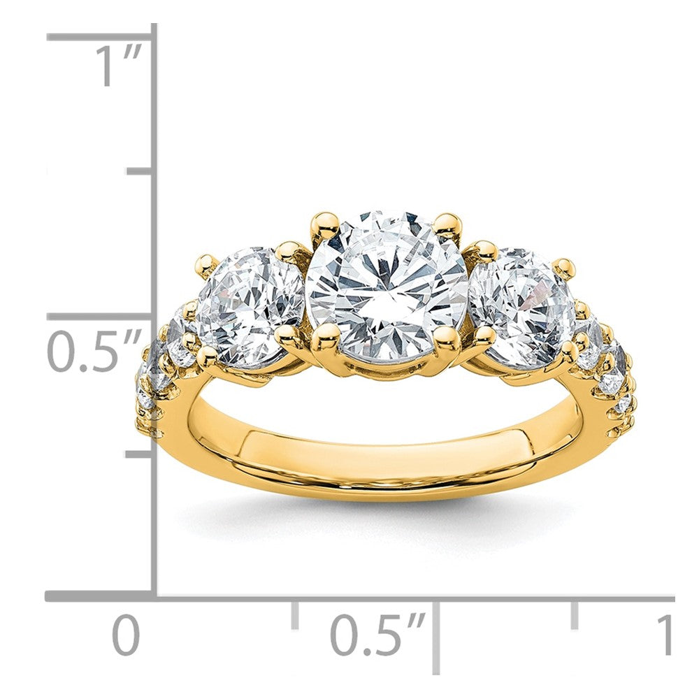 True Origin 14K Gelbgold 3 Karat Im Labor Gezüchtet Diamant Vs+ F+ Komplett Rund Dreistein Ring