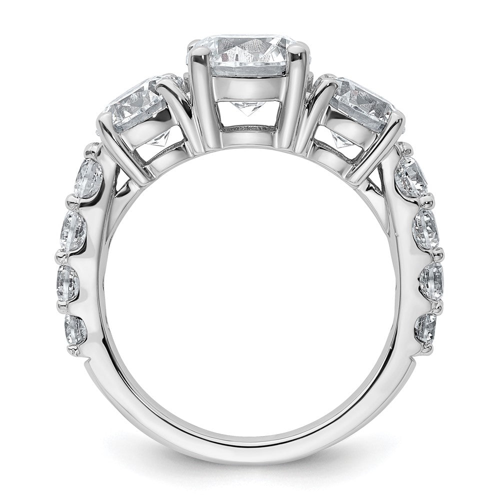 True Origin 14K Weißgold 4 Karat Im Labor Gezüchtet Diamant Vs+ F+ Komplett Rund Dreistein Ring