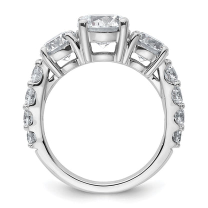 True Origin 14K Weißgold 4 Karat Im Labor Gezüchtet Diamant Vs+ F+ Komplett Rund Dreistein Ring