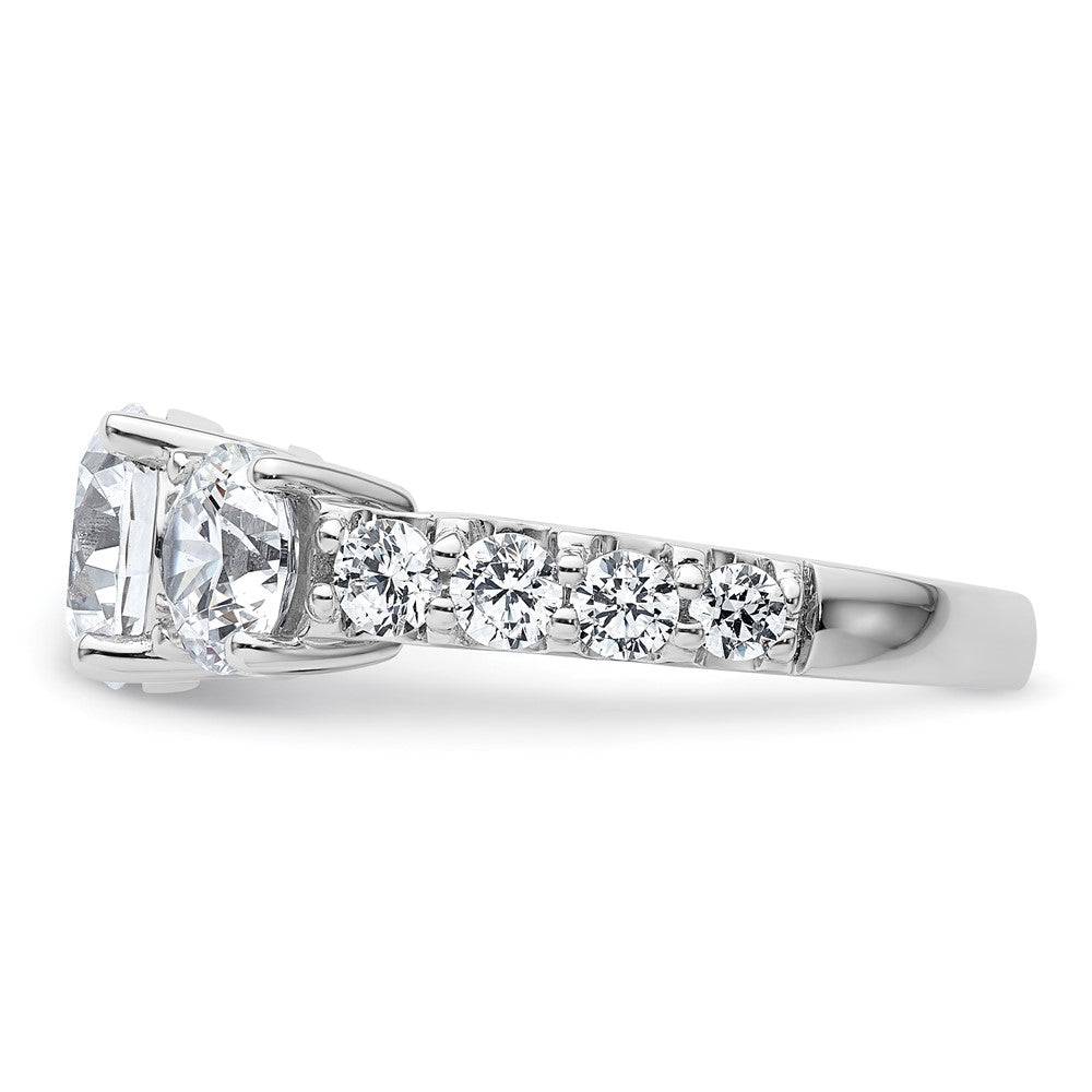 True Origin 14K Weißgold 4 Karat Im Labor Gezüchtet Diamant Vs+ F+ Komplett Rund Dreistein Ring