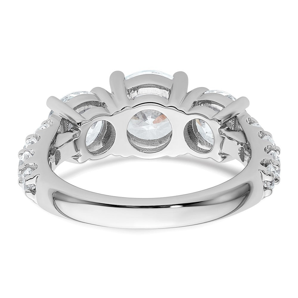 True Origin 14K Weißgold 4 Karat Im Labor Gezüchtet Diamant Vs+ F+ Komplett Rund Dreistein Ring