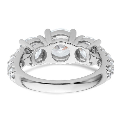 True Origin 14K Weißgold 4 Karat Im Labor Gezüchtet Diamant Vs+ F+ Komplett Rund Dreistein Ring