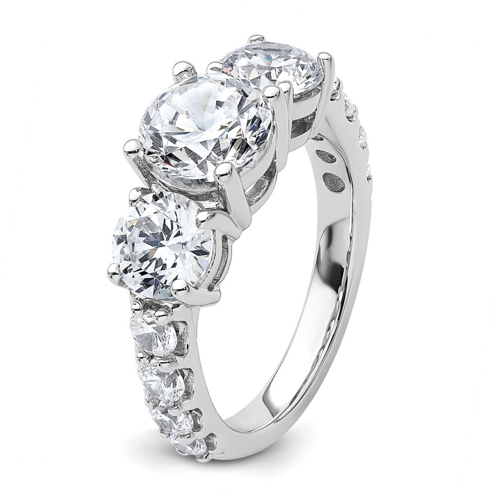 True Origin 14K Weißgold 4 Karat Im Labor Gezüchtet Diamant Vs+ F+ Komplett Rund Dreistein Ring