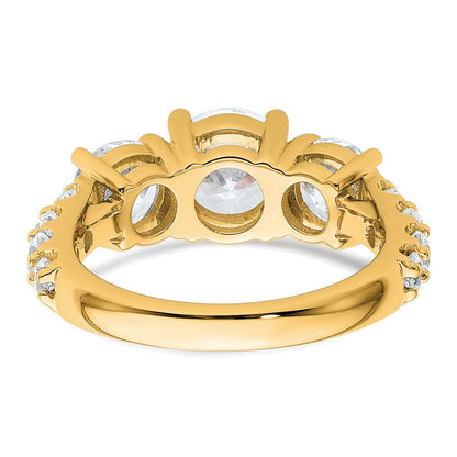 True Origin 14K Gelbgold 4 Karat Im Labor Gezüchtet Diamant Vs+ F+ Komplett Rund Dreistein Ring