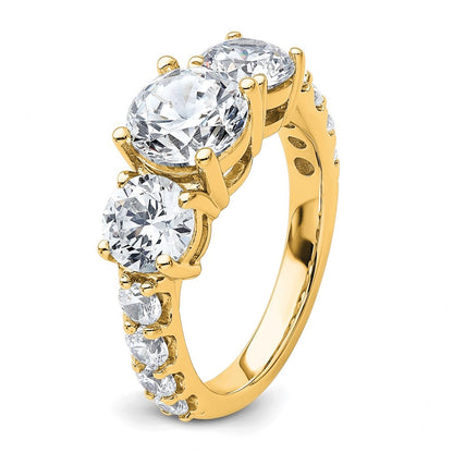 True Origin 14K Gelbgold 4 Karat Im Labor Gezüchtet Diamant Vs+ F+ Komplett Rund Dreistein Ring