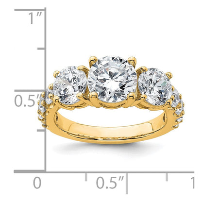True Origin 14K Gelbgold 4 Karat Im Labor Gezüchtet Diamant Vs+ F+ Komplett Rund Dreistein Ring