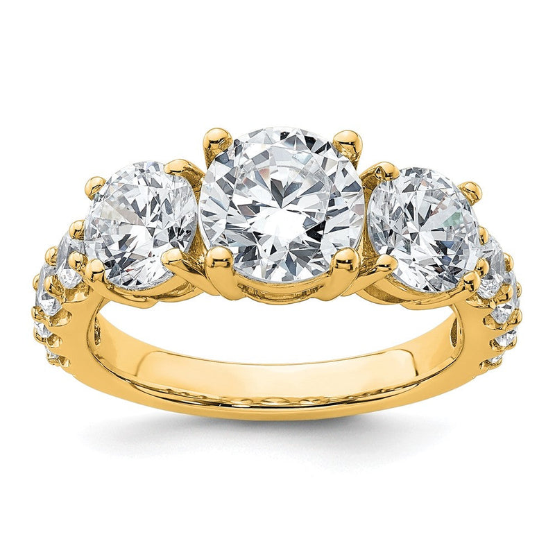 True Origin 14K Gelbgold 4 Karat Im Labor Gezüchtet Diamant Vs+ F+ Komplett Rund Dreistein Ring