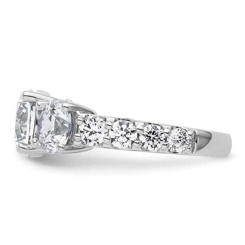 True Origin 14K Weißgold 5 Karat Im Labor Gezüchtet Diamant Vs+ F+ Komplett Rund Dreistein Ring