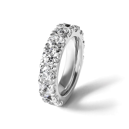 True Origin 14K Weißgold 4 Karat Im Labor Gezüchtet Diamant Vs+ F+ Komplett Rund Eleven Stein Ring