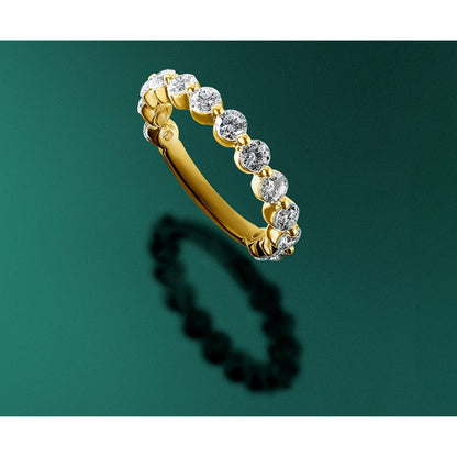 14K Gelbgold True Origin 1 1/2 Karat Im Labor Gezüchtet Diamant Vs D E F Komplett Thirteen Stein Ring