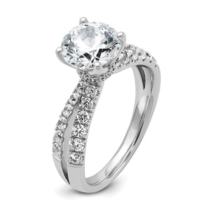 True Origin 14K Weißgold 2 5/8 Karat Im Labor Gezüchtet Diamant Vs+ F+ Komplett Rund Verlobungsring