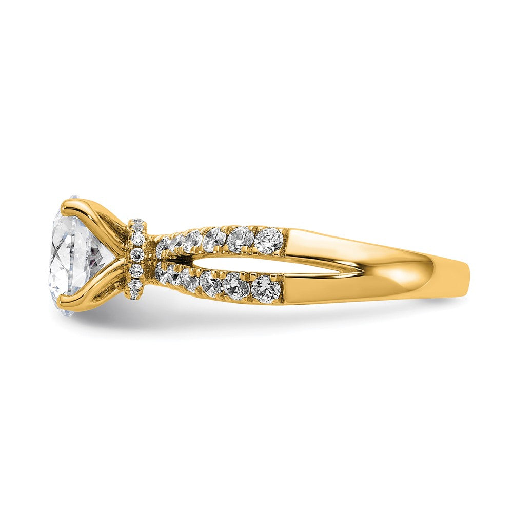 14K Gelbgold True Origin 2 5/8 Karat Rund Im Labor Gezüchtet Diamant Vs D E F Komplett Verlobungsring