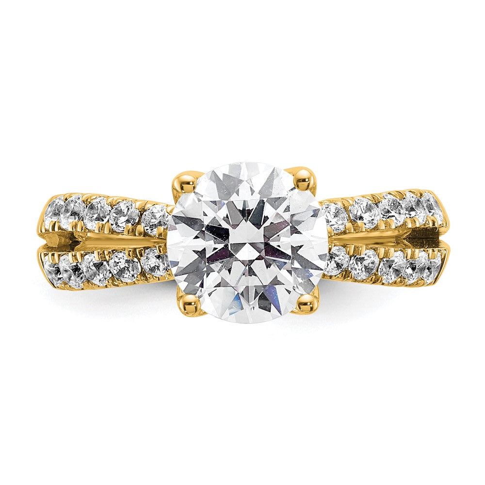 14K Gelbgold True Origin 2 5/8 Karat Rund Im Labor Gezüchtet Diamant Vs D E F Komplett Verlobungsring