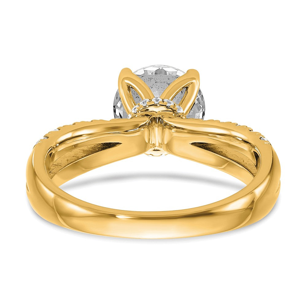 14K Gelbgold True Origin 2 5/8 Karat Rund Im Labor Gezüchtet Diamant Vs D E F Komplett Verlobungsring