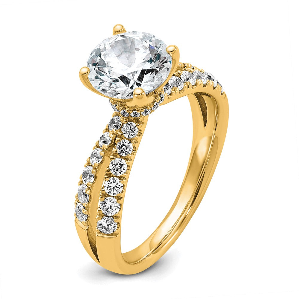 14K Gelbgold True Origin 2 5/8 Karat Rund Im Labor Gezüchtet Diamant Vs D E F Komplett Verlobungsring