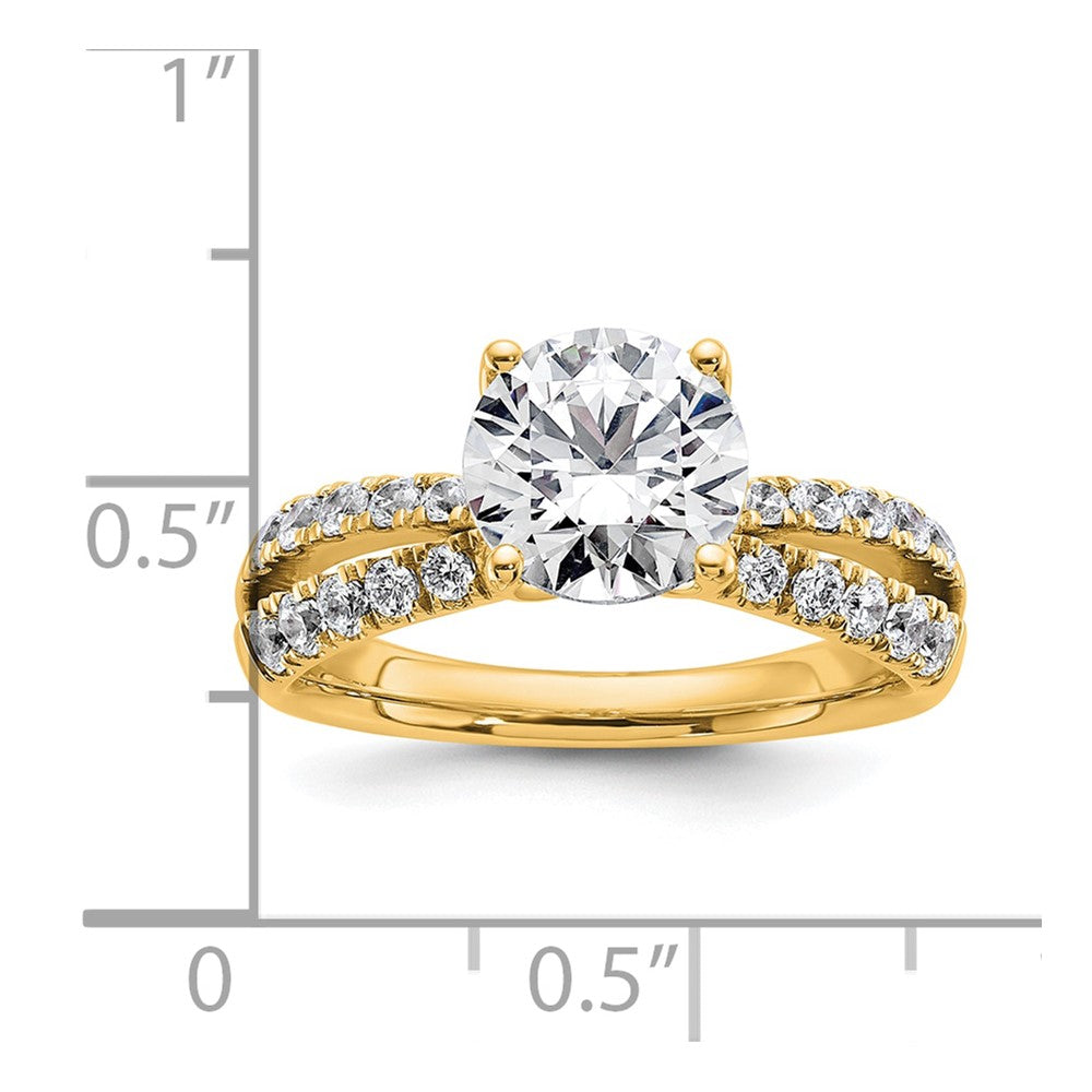 14K Gelbgold True Origin 2 5/8 Karat Rund Im Labor Gezüchtet Diamant Vs D E F Komplett Verlobungsring