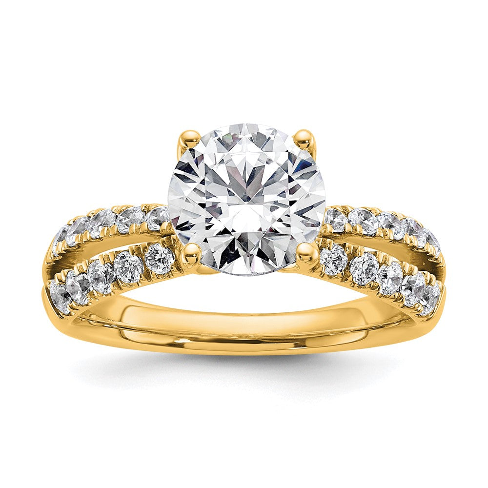 14K Gelbgold True Origin 2 5/8 Karat Rund Im Labor Gezüchtet Diamant Vs D E F Komplett Verlobungsring