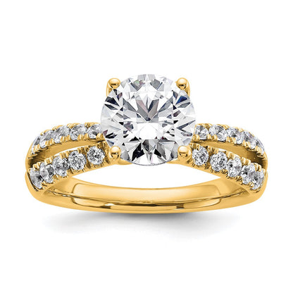 14K Gelbgold True Origin 2 5/8 Karat Rund Im Labor Gezüchtet Diamant Vs D E F Komplett Verlobungsring
