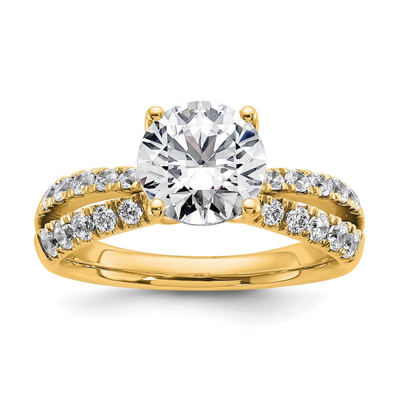 14K Gelbgold True Origin 2 5/8 Karat Rund Im Labor Gezüchtet Diamant Vs D E F Komplett Verlobungsring