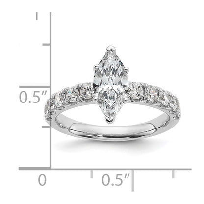 14K Weißgold Zertifiziert 1 3/4 Karat Im Labor Gezüchtet Diamant Vs+ F+ Marquise Komplett Verlobungsring