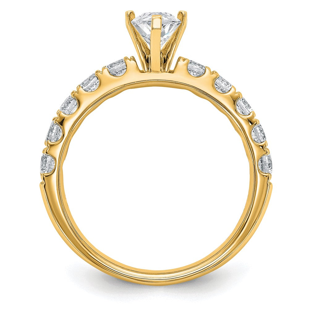14K Gelbgold 1 3/4 Karat Zertifiziert Im Labor Gezüchtet Diamant Vs+ F+ Marquise Komplett Verlobungsring