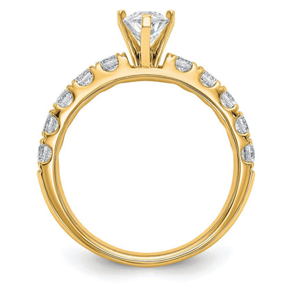 14K Gelbgold 1 3/4 Karat Zertifiziert Im Labor Gezüchtet Diamant Vs+ F+ Marquise Komplett Verlobungsring