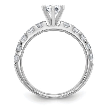 14K Weißgold Zertifiziert Im Labor Gezüchtet Diamant Vs Def 1ct Oval Mittig Ring