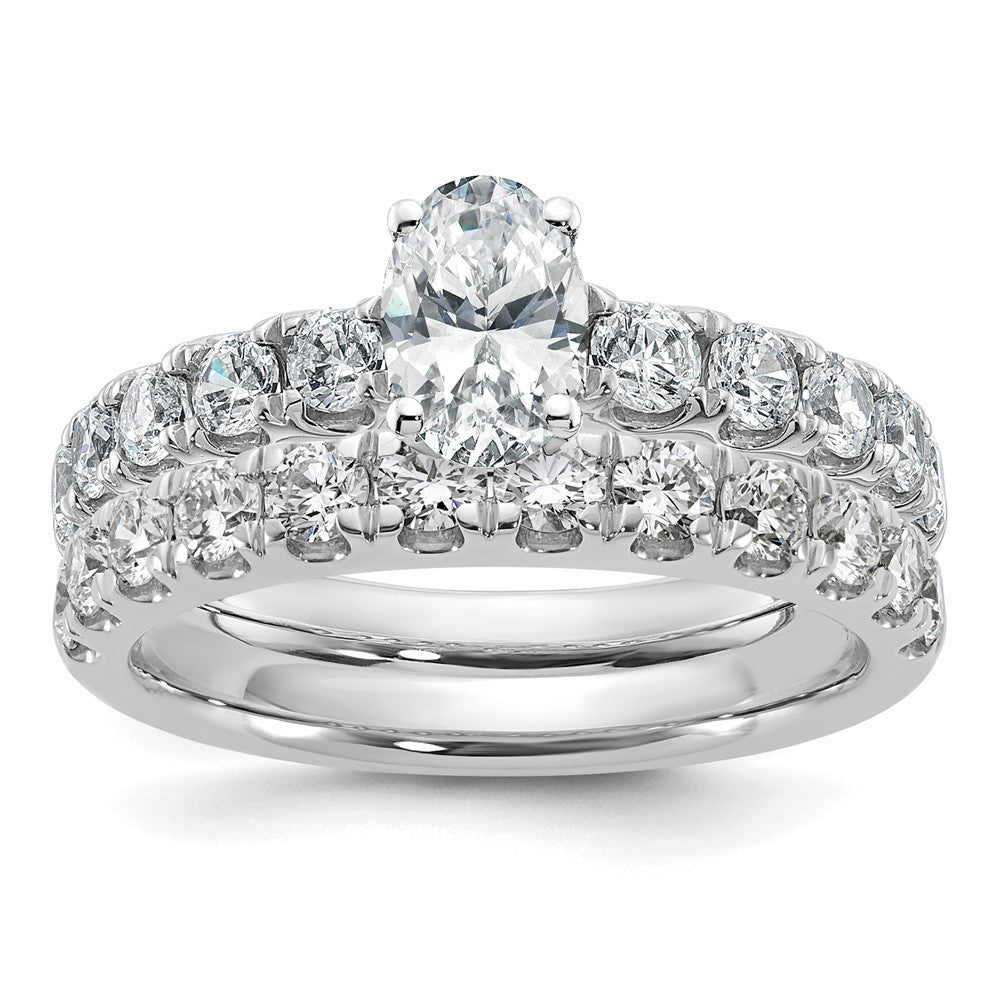 14K Weißgold Zertifiziert Im Labor Gezüchtet Diamant Vs Def 1ct Oval Mittig Ring
