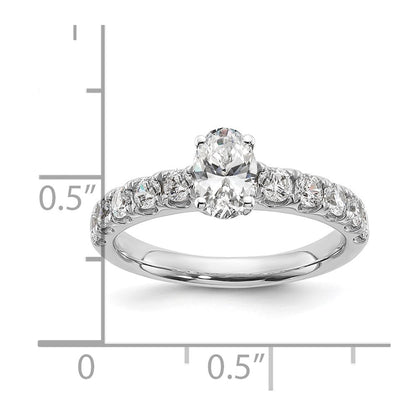 14K Weißgold Zertifiziert Im Labor Gezüchtet Diamant Vs Def 1ct Oval Mittig Ring