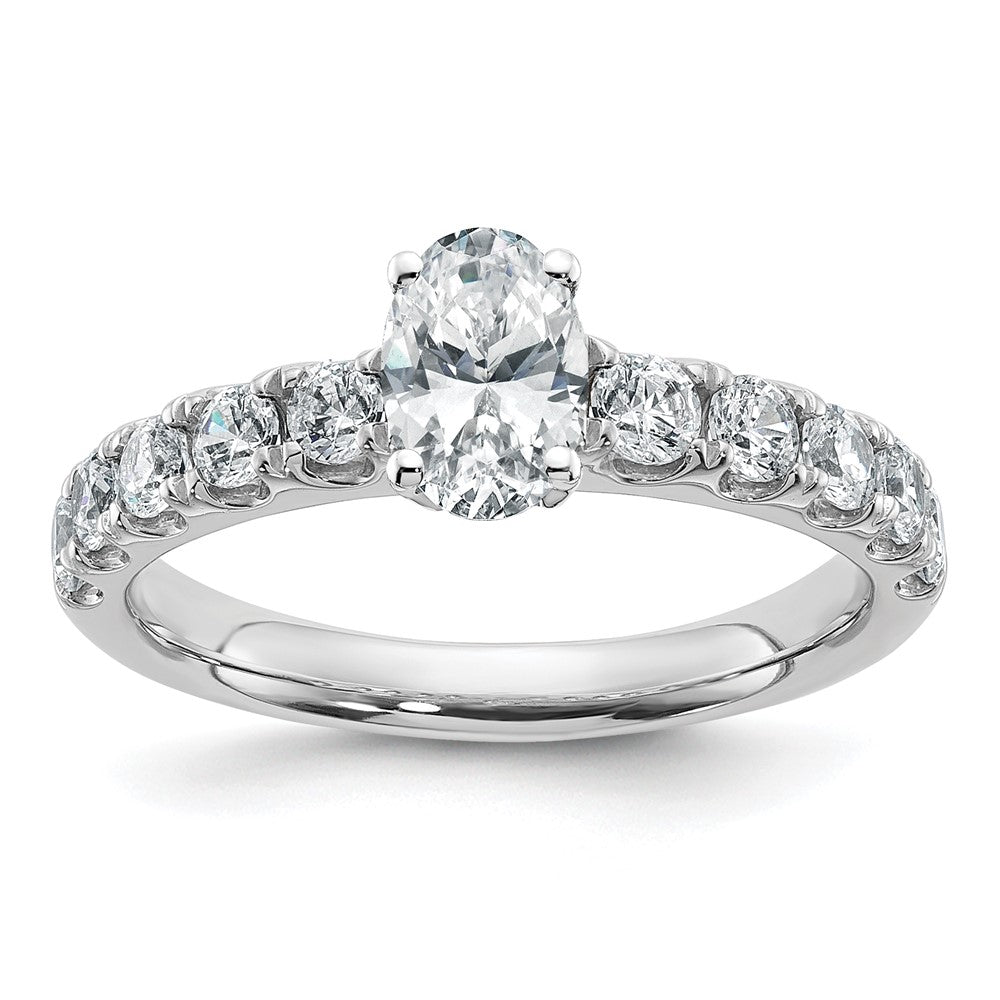 14K Weißgold Zertifiziert Im Labor Gezüchtet Diamant Vs Def 1ct Oval Mittig Ring