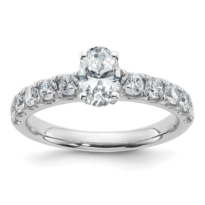 14K Weißgold Zertifiziert Im Labor Gezüchtet Diamant Vs Def 1ct Oval Mittig Ring