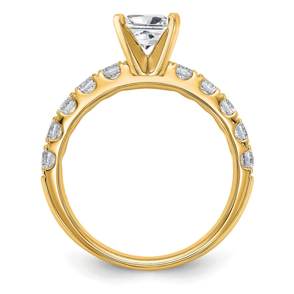 14K Gelbgold Zertifiziert Im Labor Gezüchtet Diamant Vs Def 1ct Princess Mittig Ring